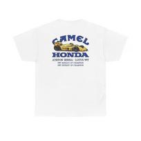 Camel Honda Lotus 99T Ayrton Senna Racing Car Heavy T Shirt, XL blue
