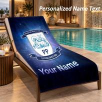 Custom Text Preston North End Print Beach Towel Large Towel For Home Bathroom Beach 80cmx160cm(31x63inch) blue