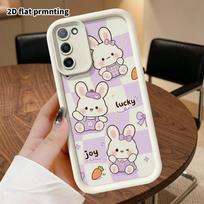 Phone case: 2D flat Samsung Galaxy A34 A35 M05 M06 S20 S22 S21 FE Plus 5G protective case, little white rabbit, perfect Christmas and Halloween holida Galaxy A17 5G balta