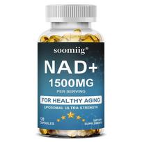 Soomiig NAD+ 1500 mg kapsulės su trans-resveratroliu 250 mg, TMG, vitaminu B3, 120 kaps. 120 Capsules