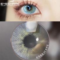 EYESHARE 2vnt Spalvoti kontaktiniai lęšiai akims Aurora Blue Žali spalvoti lęšiai Kasmetiniai kosmetiniai kontaktiniai lęšiai akims Grožio makiažas gray