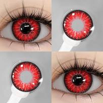 Eyeshare 1 pora spalvotų Cosplay kontaktinių lęšių akims Rožiniai Violetiniai Akių Makiažo Lęšiai Anime Vaidmenų Žaidimų Kontaktiniai Lęšiai Spalvoti Lęšiai red