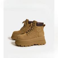 Nauji kasdieniai retro raišteliais apsiūti batai moterims su storapadžiais, didinantys ūgį, ankle boots 38 kupranugaris