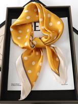 Prabangus kvadratinis šilkinis skara moterims plaukų juosta dizainas spausdinti maži satino skarelės Foulard kaklaskaris moteriškos galvos juostos Bandana orange