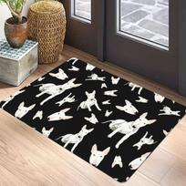 Bull Terrier Multi-color Heads Carpet Mat Anti-Slip Rubber Backing Rug for Pet Lover Home Decoration Bone Prints Fun Door Mat 50X80cm brown