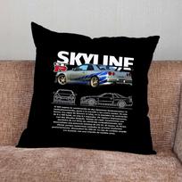 F-Fasts AND F-Furious R34 Pillow Case For Home Bedroom Car Office Decoration Living Room Sofa Cushion Cover Suitable 16x16Inch black