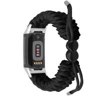 Klasikinio audinio pintas virvelinis dirželis Fitbit Charge 5 apyrankės dirželis Reguliuojamas moteriškas vyriškas laikrodžio dirželis Fitbit charge 6 Smart Watch For fitbit charge 5 black