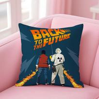 B-Back To The Future Cushion Cover Comfortable Reversible Pillow Cover Ideal for Car Sofa Bedroom & Beyond 30cmx30cm white