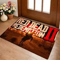 R-Red Dead Game R-Redemption Grindų kilimėlis Jaukus flanelinis minkštas storas neslystantis kilimėlis svetainei, miegamajam, virtuvei Dekoratyviniai kilimai 50x80cm