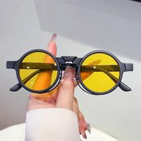 Luxury Brand Designer Round Steampunk Sunglasses Women For Men Stylish Vintage Travel Sun Glasses Popular Hip Hop Shades UV400 Quality yellow