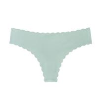 Women's Ribbed Wave Edge Seamless Low-Rise Thong US XS (Waist 30cm) šviesiai žalios spalvos