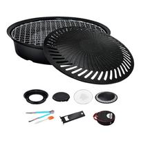 Korean Smokeless Barbecue Grill Pan Gas Home Non-Stick Gas Stove Plate Electric Stove Baking Tray Camping Grilling Accessories black