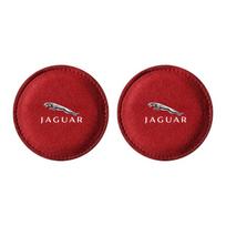 Naujas automobilio puodelio laikiklio padėkliukas PU odos angos neslystantis padėkliukas-padėkliukas Jaguar XF XE XJ XJ8 X351 F Pace X Type F Type Karoliai Tijera Ropa Raktų pakabukas 2Pcs raudona