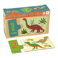 Edukacinis žaidimas-dėlionė Skaičiuok iki 10, Dinozaurai