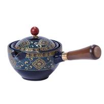 Chinese Gongfu Tea Set Portable Teapot 360 Rotation Tea Maker Infuser for Home gray