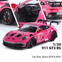 Scale 1:24 911 GT3 RS Car Model Toy Music Light Effects Supercars Four Wheel Suspension Vehicles Models Toys Kids Birthday Gifts white