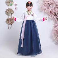 Merginų birželio 1-osios Korėjietiškas Tradicinis Hanbok Šokio Kostiumas Rinkinys 110 cm white