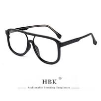 HBK Retro Paprasti Unisex Akiniai nuo Mėlynos Šviesos Individualizuoti Plokštus Dvigubo Tilto Rėmo Dizaino Akinių Rėmeliai Idealiai Tinka Dovanoms black