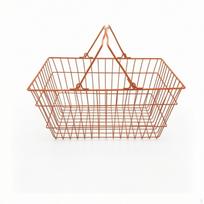 Metalinis vielinis pirkinių krepšys su rankena, nešiojamas pirkėjams, Fg-b004-o brown