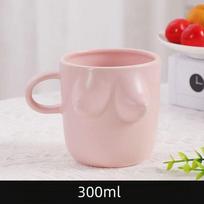 Naujiena Krūtų Formos Keramikinė Porcelianinė Kavos Puodelis Juokingas Krūtų Formos Pieno Puodelis Pusryčių Puodelis 300ML 201-300ml rožinė
