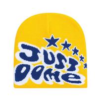 Winter Knit Skull Cap Punk Streetwear Warm Beanies for Men Women Hip Hop Party Dome Cuff yellow and blue yellow