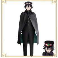 Anime Bungo Stray Dogs Edogawa Rampo Cosplay Costume Detective Cloak Full Suit with Hat for Halloween S black