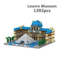 City Architecture Liberty Statue Big Ben Eiffel Tower Micro Building Block Pair Moscow London Cathedral Diamond Construction Toy beige
