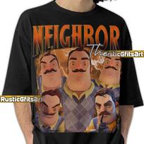 THE NEIGHBOR HELLO Neighbor Shirt, Theodore Peterson Custom T-Shirt, Theodore Masters Peterson Vintage Bootleg Tee, Hello Neighbor FansGift 120 brown