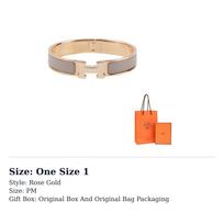 HERMES Clic H Bangles Women's Light Umber H700001FO19 One Size 1 rožinio aukso spalvos