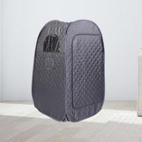 Portable Folding Sauna Tent Multifunctional with Double Pockets Saving Space Grey Silvery gray