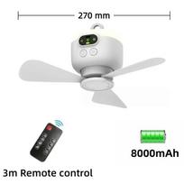 Xiaomi New Remote Control Mini Ceiling Fan USB Wireless Cooling Fan 12000mAh Portable LED Night Light Camping Fan with USB Ceiling Fan white