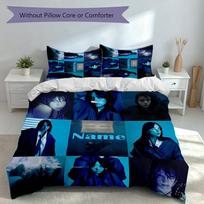 3pcs Custom Name Billie Eilish Set,Includes 1 Duvet Cover and 2 Pillowcases,All-season Bedroom Decor 135cmx200cm