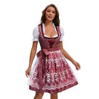 Naujas Miuncheno Oktoberfest kostiumas Bavarijos tradicinis etninis raštas alaus suknelė padavėjos M brown