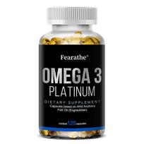 Fearathe Omega 3 Platinum Supplement, Wild Anchovy Fish Oil 1000mg, 500mg EPA & 200mg DHA,  120 Caps 120 Capsules