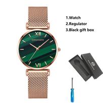Women Fashion Casual Watches Green Malachite Dial Ladies Japanese Quartz Wristwatch Stainless Steel Strap Waterproof Watches black