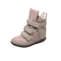 Autumn Velcro Women's Shoes, Color-Blocked Sporty Casual High-Top Shoes 42 rožinė