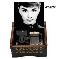 Famous Moon River Wooden Wind Up Music Box Special Musical Girlfriend Lover Birthday Valentine's Day Gift Choice 3 42-E27-wind black