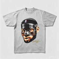Lebron James American Street Print Pure Cotton Loosefitting Breathable Basketball Star Shortsleeved Tshirt Graphic T Shirts 4XL gray