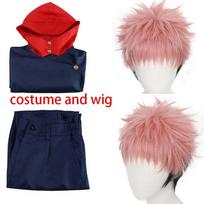 Anime Tokijo Itadori Yuji Cosplay Kostiumas su Gobtuvu Kelnės Helovino Aprangai Mokyklos Karnavalo Uniforma S red