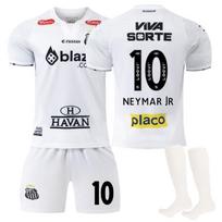 Santos 2024/25 Neymar Nr. 10 Vaikų Futbolo Džersio Rinkinys Lyga Futbolo Uniforma Kvėpuojantis Greitai Džiūstantis Trumpomis Rankovėmis T-shirt ir Šortai S