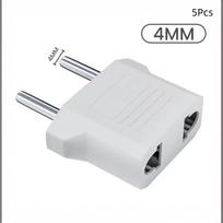 3/5Pcs Travel Us To Eu Plug Adapter Converter 4.0/4.8Mm Compatible American China Korean To European Power Socket Adapter A6