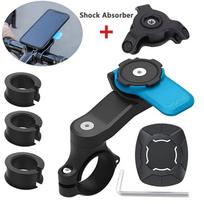 Universal Smartphone Mount with Vibration Shock Absorber for Motorcycle Bicycle Handlebar Trottos Quad Scooter Compatible