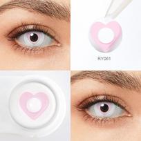 Pseyeche Blood Bat Cosplay kontaktiniai lęšiai Pink Heart kontaktiniai lęšiai Red Kitty Halloween kontaktiniai lęšiai 1 pora Green Spide Crazy Lens 14.0mm beige