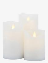 Sirius Home - Sara 3Stk Set Rechargable - LED žvakė - Balta