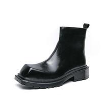 Madingi Stilingi Vyriški Laisvalaikio Kaubojaus Batai Paprasti Odiniai Ankle Boots Gatvės Stilius Vyriški Trumpi Batai Lauko Chelsea Batai Aukštakulniai Batai 46 juoda