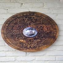 Norse Viking Bird Shield  60.96 cm Wooden Warrior Shield for Display  LARP black