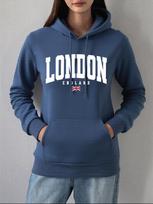 Londonas Anglija Vėliavos Spausdinimo Hoodis Moterims Laisvalaikio Kišeniniai Džemperiai Žieminiai Vilnos Šilti Puloveriai Pagrindai Sportiški Moteriški Drabužiai XL gray
