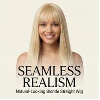 Layered Synthetic Fiber Platinum Barbie-style Long Straight Wig 22inch auksas