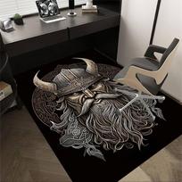 1 vnt. Vikingų šalmas Kilimas Neslystantis Poliesterio Grindų Kilimėlis Biurui. Miegamajam 60cm by 90cm gray