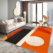 Modernus Oranžinis Geometrinis Kilimas Minkštas Grindų Kilimėlis Svetainei Miegamajam Lengvo Prabangos Kilimai Namų Dekoras 60*90cm gray